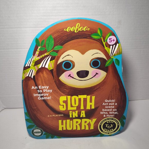 eeBoo: Sloth in a Hurry Action Game, an Easy Fast-Moving Improv Game, 2 to 4 M - Picture 1 of 7